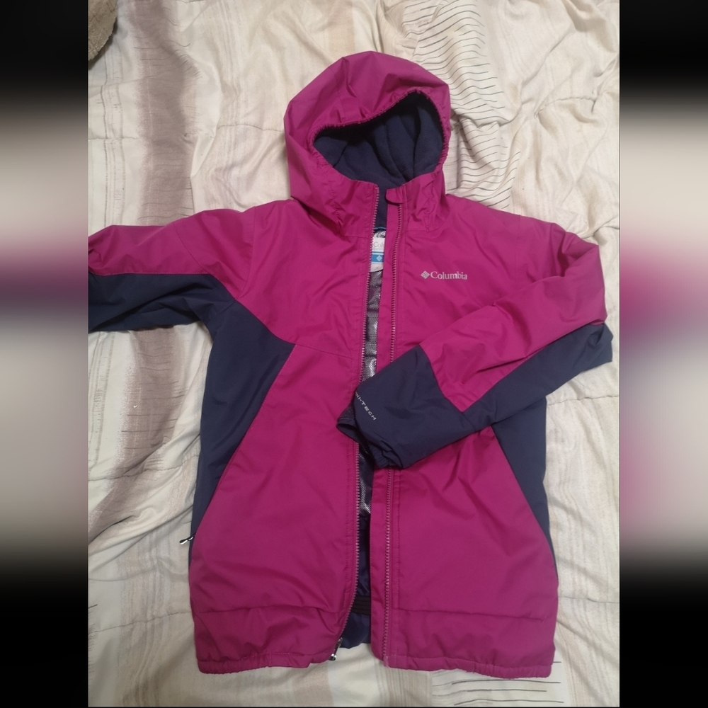 Columbia Pink and Gray Hooded Jacket